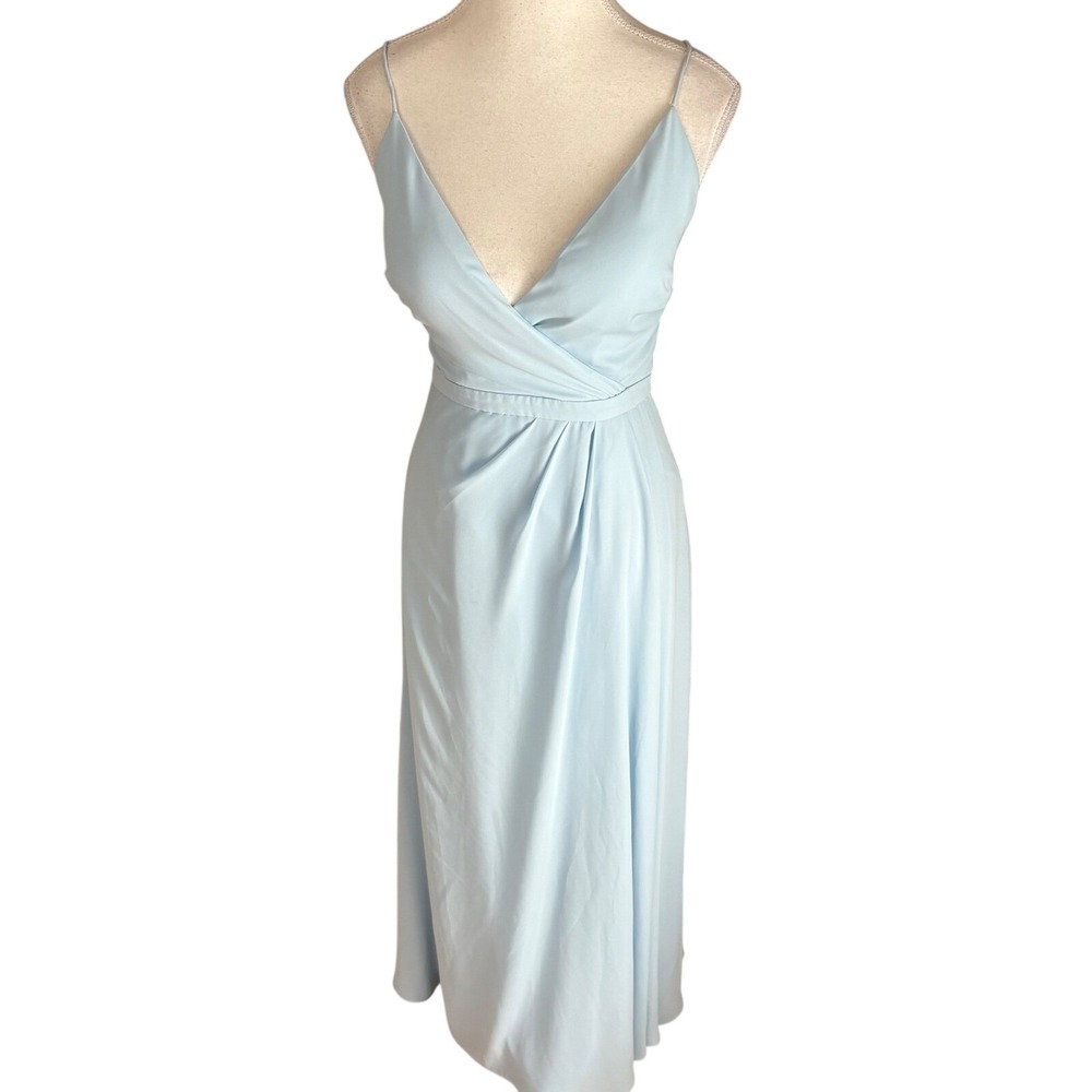 FAME and partners Dusty Blue Open‎ Back Maxi Dress Size 2 Prom Bridesmaid